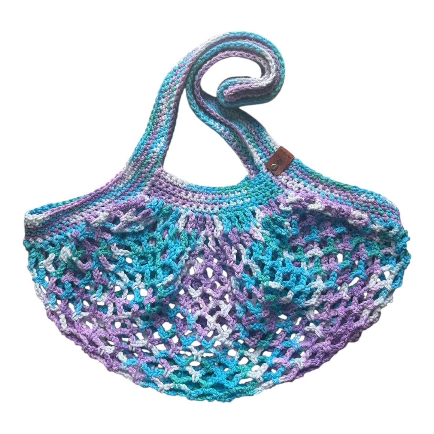Blue and Purple Mesh Market Bag